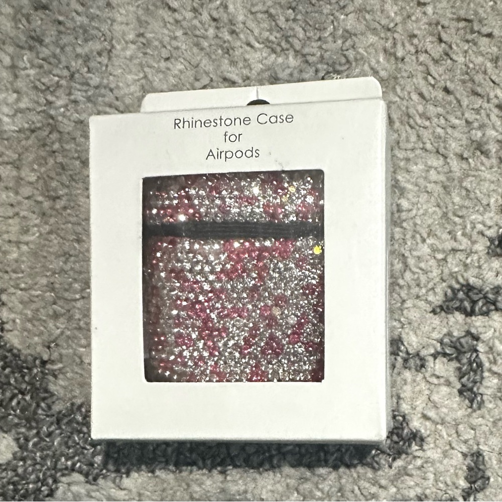 Rhinestone AirPods Case - Pink and Silver